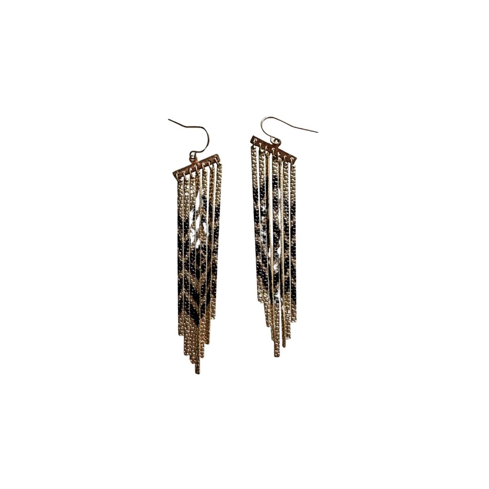 Elegant Gold and Black Dangle Earrings